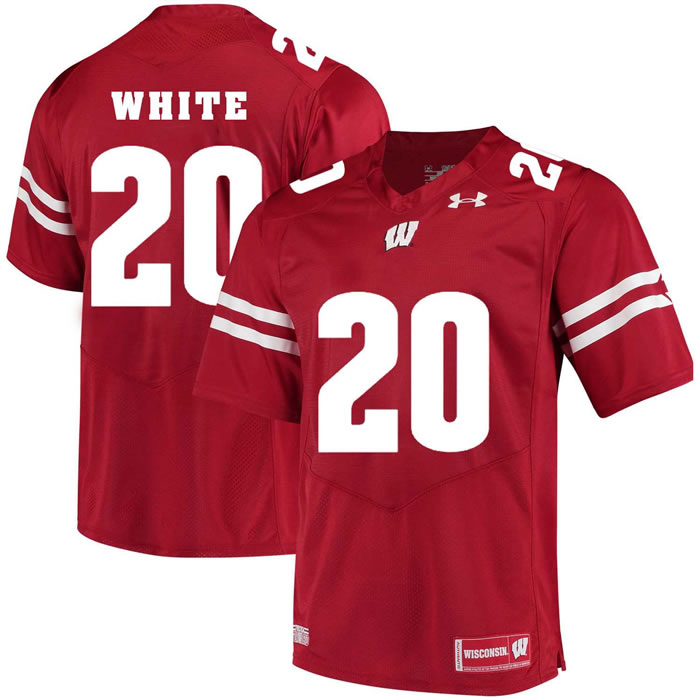 Wisconsin Badgers #20 James White Red College Football Jersey DingZhi
